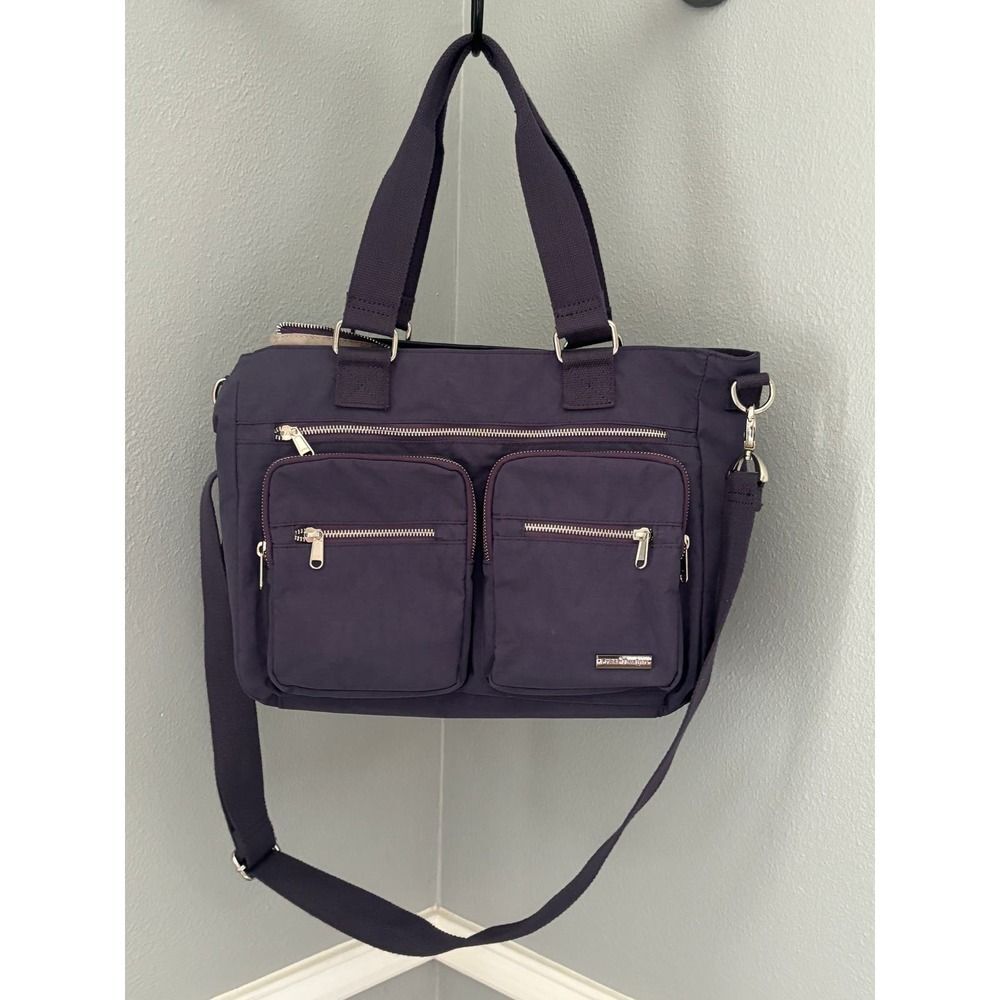 CREST DESIGN LAVENDER NYLON LAPTOP SHOULDER CASUAL OFFICE CAREER TOTE ORGANIZER - Picture 5 of 7
